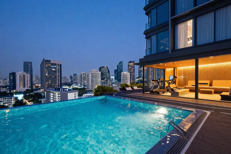 สระ Infinity Edge และส่วนกลางของวิสซ์ดอม คอนเน็ค สุขุมวิท
